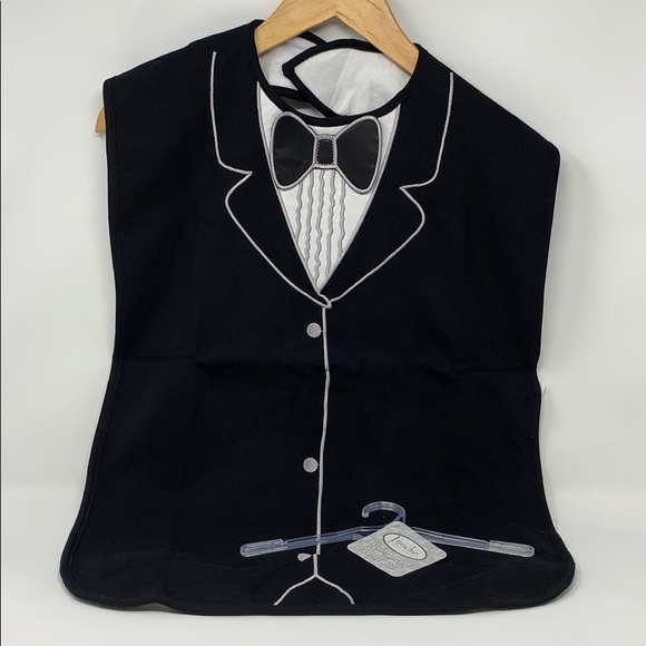 Frenchie Mini Couture Tuxedo Adult Bib NWT - Picture 2 of 8